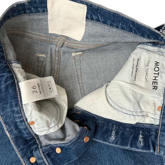 MOTHER The Tomcat High Rise Straight Leg Jeans in Running With Scissors Size 26 - Picture 4 of 5